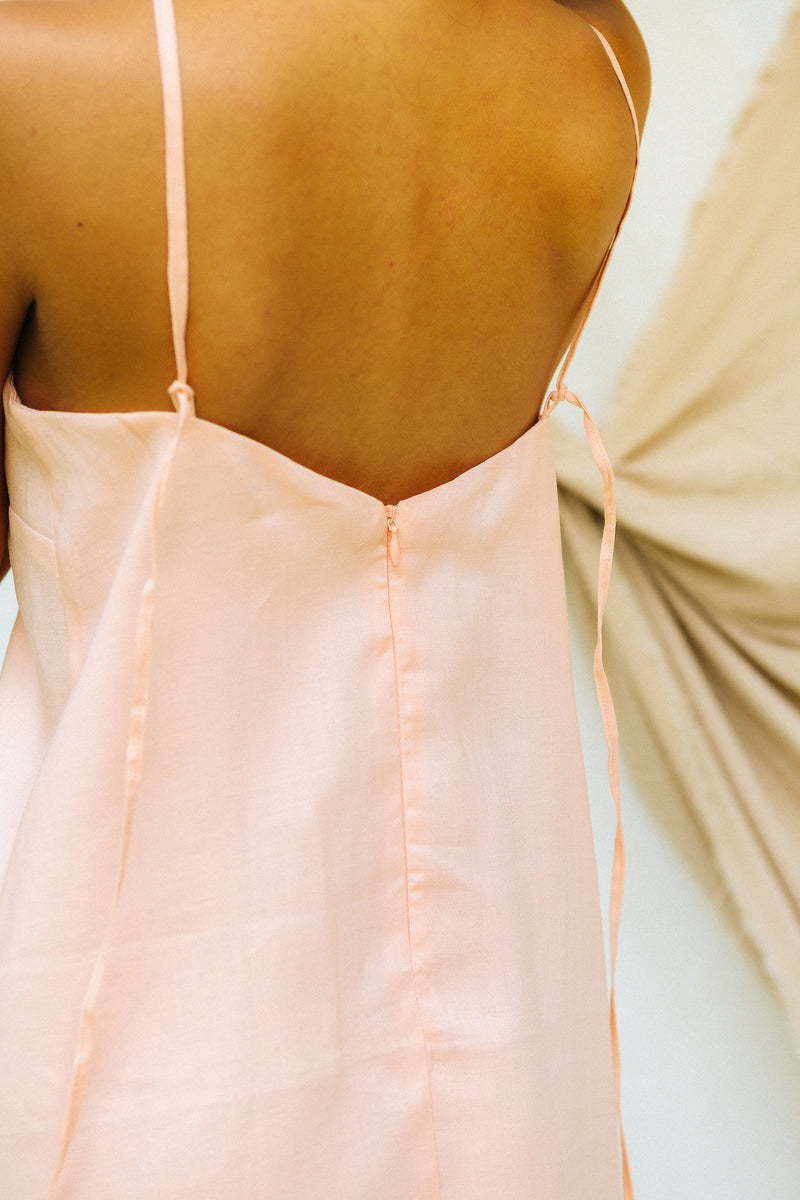 Peach Halter Shift Dress – caca