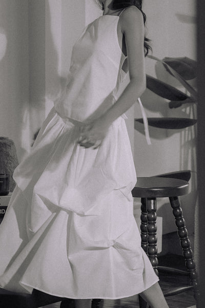 Ivory Drop Waist Skirt