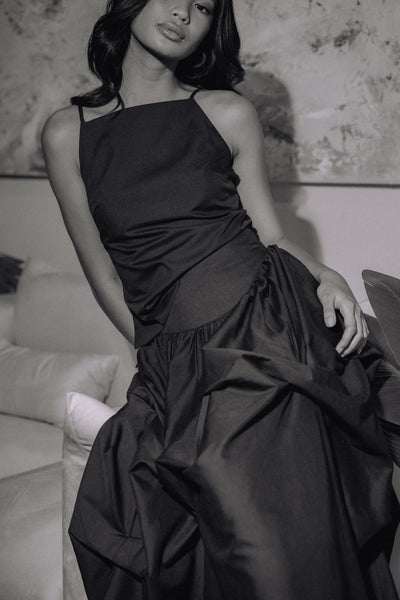Black Drop Waist Skirt