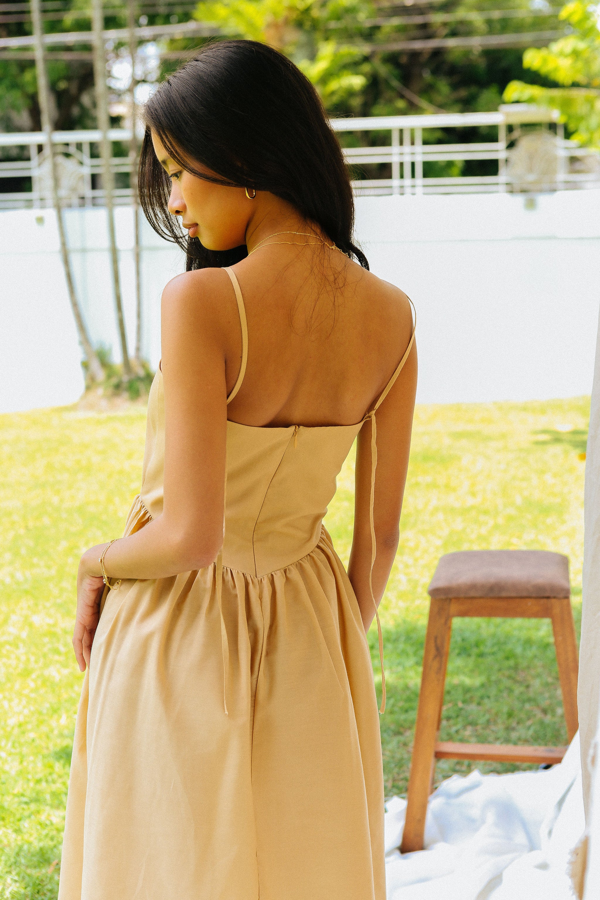 tan drop waist dress Plus Size Backless Sleeveless Linen Boat Neck, Everly Drop Waist Maxi Dress in Taupe, Size 1X,